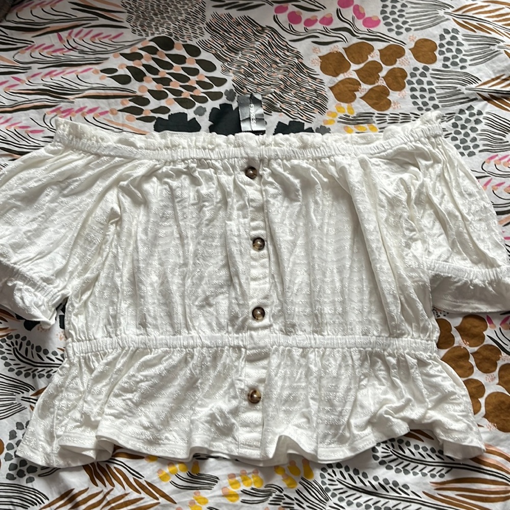 Express Off The Shoulder Peplum Top NWT